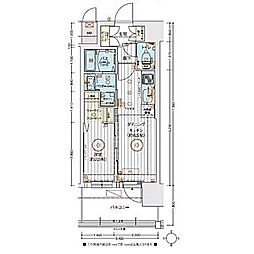 エステムコート名古屋サウスプレミオ 1DKの間取図画像