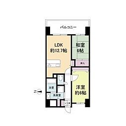ラドゥセール山王 2LDKの間取図画像