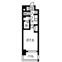メイクスデザイン上前津 1Kの間取図画像