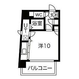 THEDOORS ワンルームの間取図画像