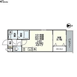 ジュネス十番町 3階/301