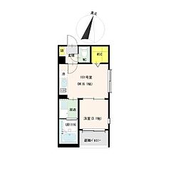 名古屋市南区西又兵ヱ町2丁目アパート 1DKの間取図画像