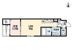 CRASTINE弥生町B 1LDKの間取図画像