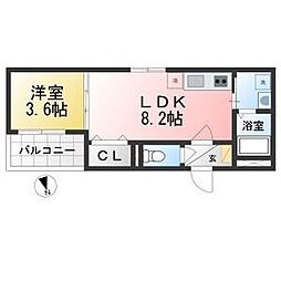 リブラ 1LDKの間取図画像