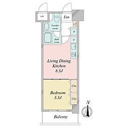 プラウランド堀田 1LDKの間取図画像