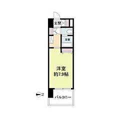 ラドゥセール山王 1Kの間取図画像