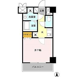 ヴィラマリオン 1Kの間取図画像