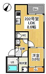 レガリスト新富 2階/202