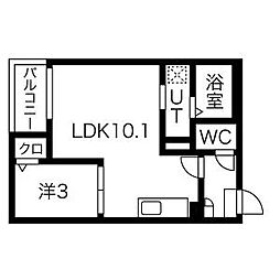 Jackkasadera1 1LDKの間取図画像