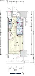 プレサンスNAGOYAシティオ 1Kの間取図画像