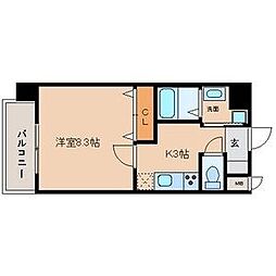 ラベルヴィー 1Kの間取図画像