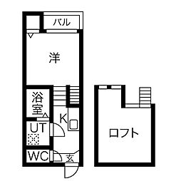 Rino-Che栄生 1SKの間取図画像