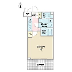 COZY山下通 1Kの間取図画像