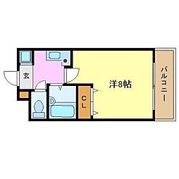 LUMINOUSTSURUMAKOEN 1Kの間取図画像