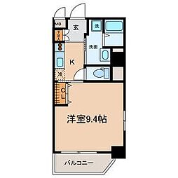 ピースプレイス牛巻 1Kの間取図画像