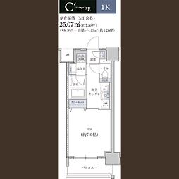 レジデンス東別院スクエア2 1Kの間取図画像
