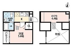 カーサベル稲生 1Kの間取図画像