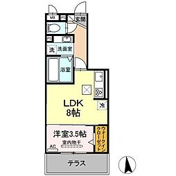 グレイスアイランド 1LDKの間取図画像