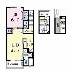 グレイス藤 1LDKの間取図画像
