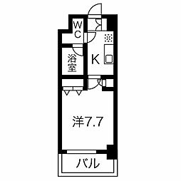 Soleilcort桜本町 1Kの間取図画像