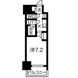 名古屋市営東山線 新栄町駅 徒歩9分の賃貸マンション 4階1Kの間取り