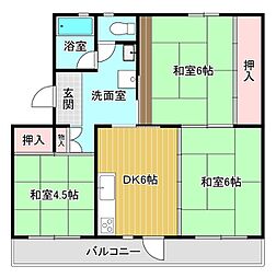 山田池住宅12号棟 2LDKの間取図画像