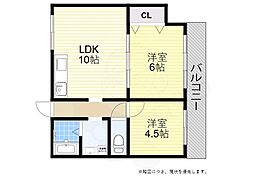 アルベアーレ大町 2LDKの間取図画像