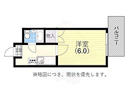 ル・パレ旗塚 1Kの間取図画像
