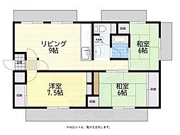 ピュアハイツ高丸第2 3LDKの間取図画像