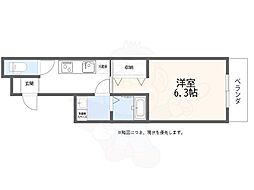エスペランサ西新町 1Kの間取図画像