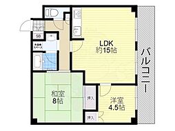 エルベ千鳥が丘 2LDKの間取図画像