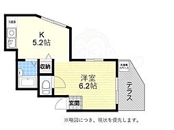 ユーハイツ 1Kの間取図画像