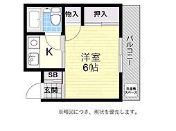 ドミトリー瑞穂 1Kの間取図画像