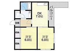 NEWNICE 2DKの間取図画像
