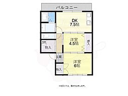森マンション 2DKの間取図画像