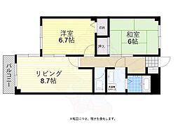 ポコアポコ住吉メゾン 2LDKの間取図画像