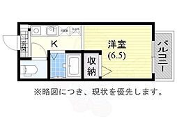 メゾン熊内橋 ワンルームの間取図画像