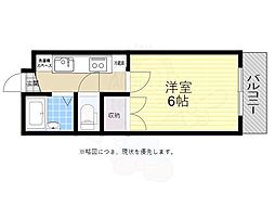 福田ハウス 1Kの間取図画像