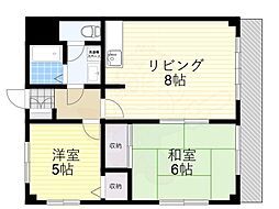垂水福田ビル 2LDKの間取図画像