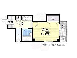 リベルテ六甲 1Kの間取図画像