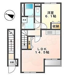 ステディア 1LDKの間取図画像