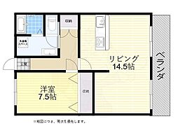 タウニィ大町 1LDKの間取図画像