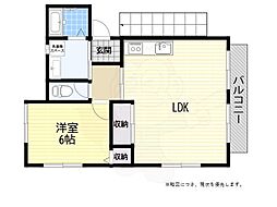 セラ西舞子5 1LDKの間取図画像