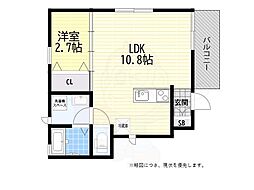 アリビア太寺 1LDKの間取図画像