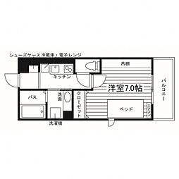 マーレF 1Kの間取図画像