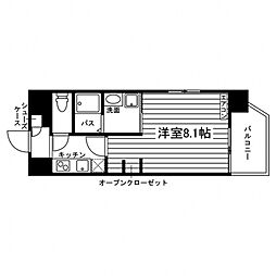 ブリスラ新町 1Kの間取図画像