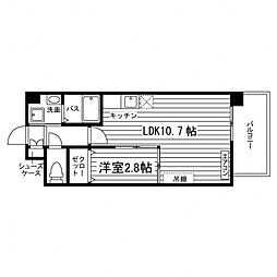 タワーパレス THE YUUKI 11階1LDKの間取り