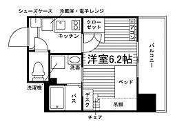 学生会館 N2上熊本[食事付き] 1Kの間取図画像