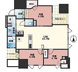 プラウドタワー名古屋丸の内ステーションマークス 804号室 3LDKの間取り