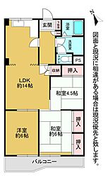 山内グリーンパレス緑ヶ丘A棟 3LDKの間取図画像